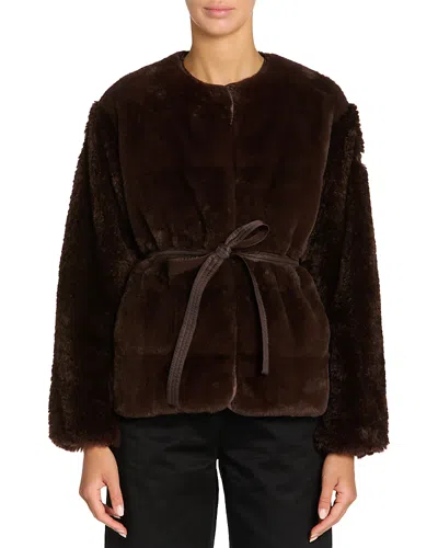 Moncler Jouillat Faux Fur Jacket In Multi