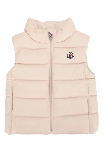 Moncler Jr Ghany Vest In Pink