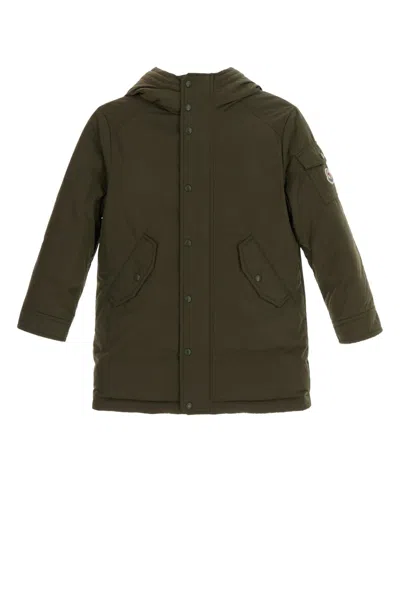 Moncler Jr Nahan Long Parka In Green