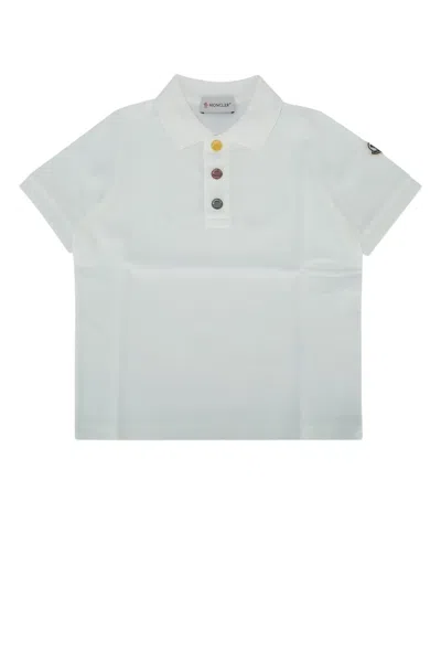 Moncler Jr Ss Polo In White