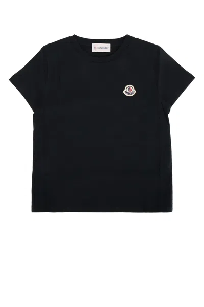Moncler Jr Ss T-shirt In Black