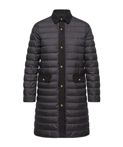 Moncler Jujulong Cotton  Linen-trimmed Down Jacket In Black