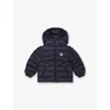 Moncler Navy Jules Logo-patch Padded Down Jacket 6 Months- 3 Year In Blue