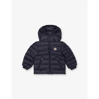 Moncler Kids' Navy Jules Logo-patch Padded Down Jacket 6 Months- 3 Year In Blue
