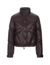 Moncler Dark Brown Cluses Down Jacket In Brown
