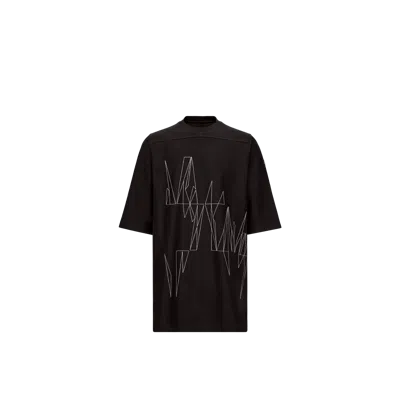 Moncler T-shirt En Coton + Rick Owens Jumbo, Unisexe, Noir, Taille: S In Black