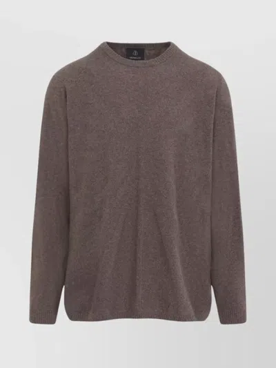 Moncler Jumbo Round Neck Sweater With Geometric Design In Grey