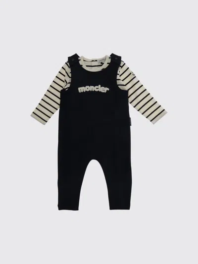 Moncler Babies'  Striped Cotton Day Set In Black
