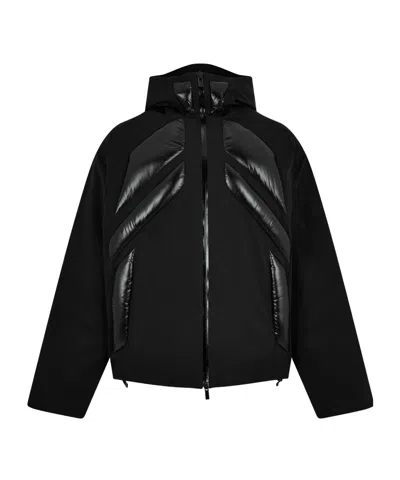 Moncler Jumquat Down Hooded Long Sleeve Short Puffer Jacket In Black