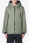 Moncler Junichi Logo Print Windbreaker Jacket In Green