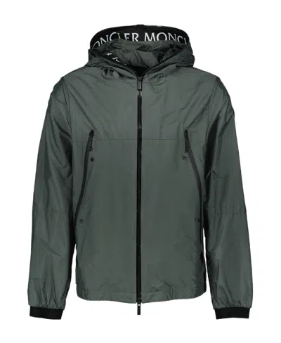 Moncler Junichi Logo Printed Hooded Jacket In Green