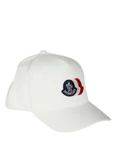 Moncler Junior Mini Baseball Hat In Bianco