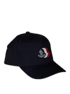 Moncler Junior Mini Baseball Hat In Blu