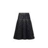 Moncler Gonna Quilted Pleated Shell Midi Skirt In Black