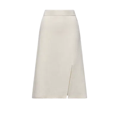 Moncler Jupe Midi En Laine Et Cachemire In Neutral