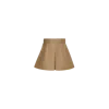 Moncler Jupe Plissée En Gabardine De Coton In Brown