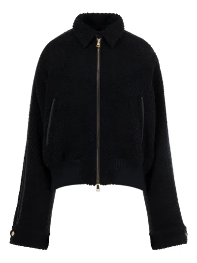 Moncler Juvigny Hooded Bomber Jacket In Black
