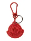 Moncler Logo-embossed Leather Keyring In Red