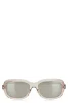Moncler Suntrap Rectangular Frame Sunglasses In White
