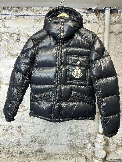 Pre-owned Moncler K2 Black Down Puffer Coat Jacket Size 1 (s)