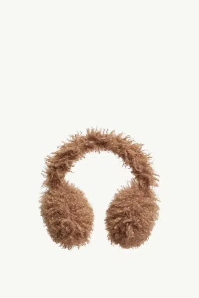Moncler K20933b0005589b4g Fuzzy Knit Ear Warmer In Camel