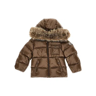 Moncler Kids' 'k2f' Nylon Downjacket In Brown