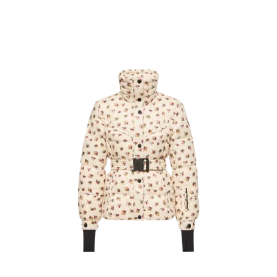 Moncler Karshi Floral Insulated Ski Jacket, Women, White, Size: 0 In Neutral