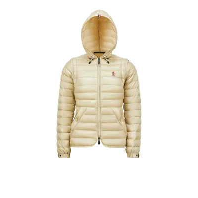 Moncler Karura 2-in-1 Hooded Short Down Jacket Beige In Nude