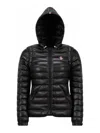 Moncler Karura Transformable Shiny Black Puffer Jacket In Negro