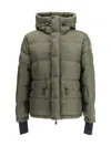 Moncler Grenoble Short Down Jacket With Hood In Green