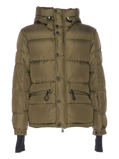 Moncler Grenoble Short Down Jacket With Hood In Green