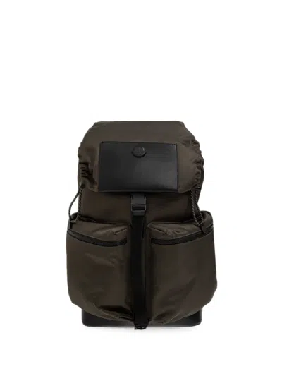 Moncler Kenton Drill Logo-patch Backpack In Green