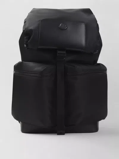 Moncler Kenton Nylon Backpack Leather Trim In White