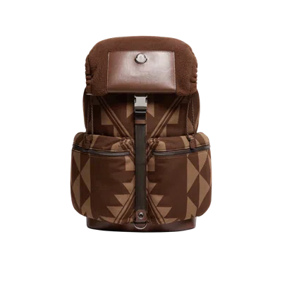Moncler Kenton Printed Backpack, Men, Brown, Size: One Size
