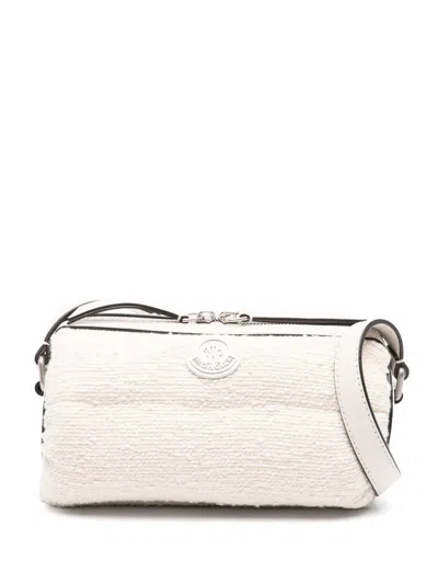 Moncler Keoni Bouclé Cross Body Bag In White