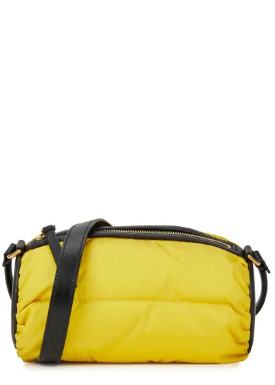 Moncler Keoni Quilted Shell Cross-body Bag In Yellow