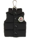 Moncler Quilted Keychain Featuring Button Detailing In Black