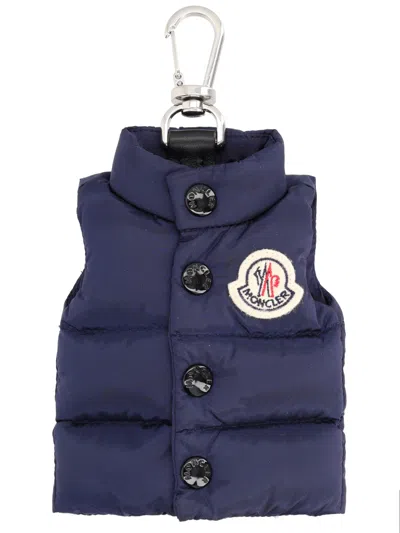 Moncler Keychain In The Shape Of A Vest In Blue