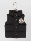 Moncler Quilted Keychain Featuring Button Detailing In Black