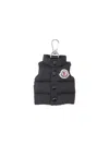 Moncler Quilted Keychain Featuring Button Detailing In Black