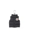 Moncler Quilted Keychain Featuring Button Detailing In Black
