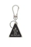 Moncler Triangle Shaped Keyring Attachment In Black