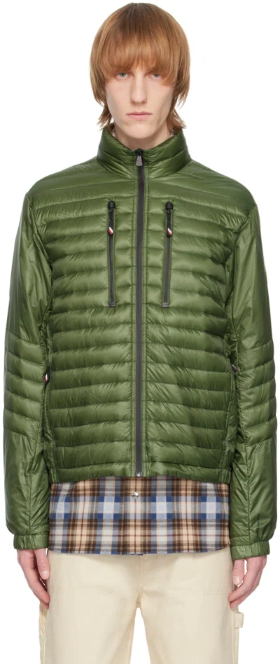 Moncler Khaki Althaus Short Down Jacket In Green