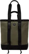 Moncler Khaki & Black Small Tech Tote In 823 - Kalamata