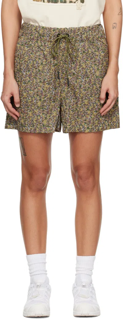 Moncler Khaki Floral Shorts