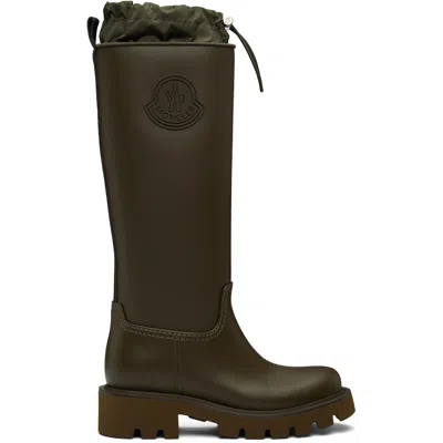 Moncler Kickstream High Waterproof Rain Boots In Pvc Green