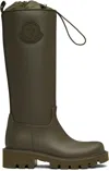 Moncler Khaki Kickstream High Rain Tall Boots In Green