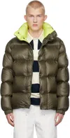 Moncler Dervox Short Down Jacket Green In 898 - Olive Green