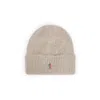 Moncler Alpaca And Wool Logo Beanie In Brown