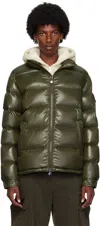 MONCLER KHAKI MAYA SHORT DOWN JACKET